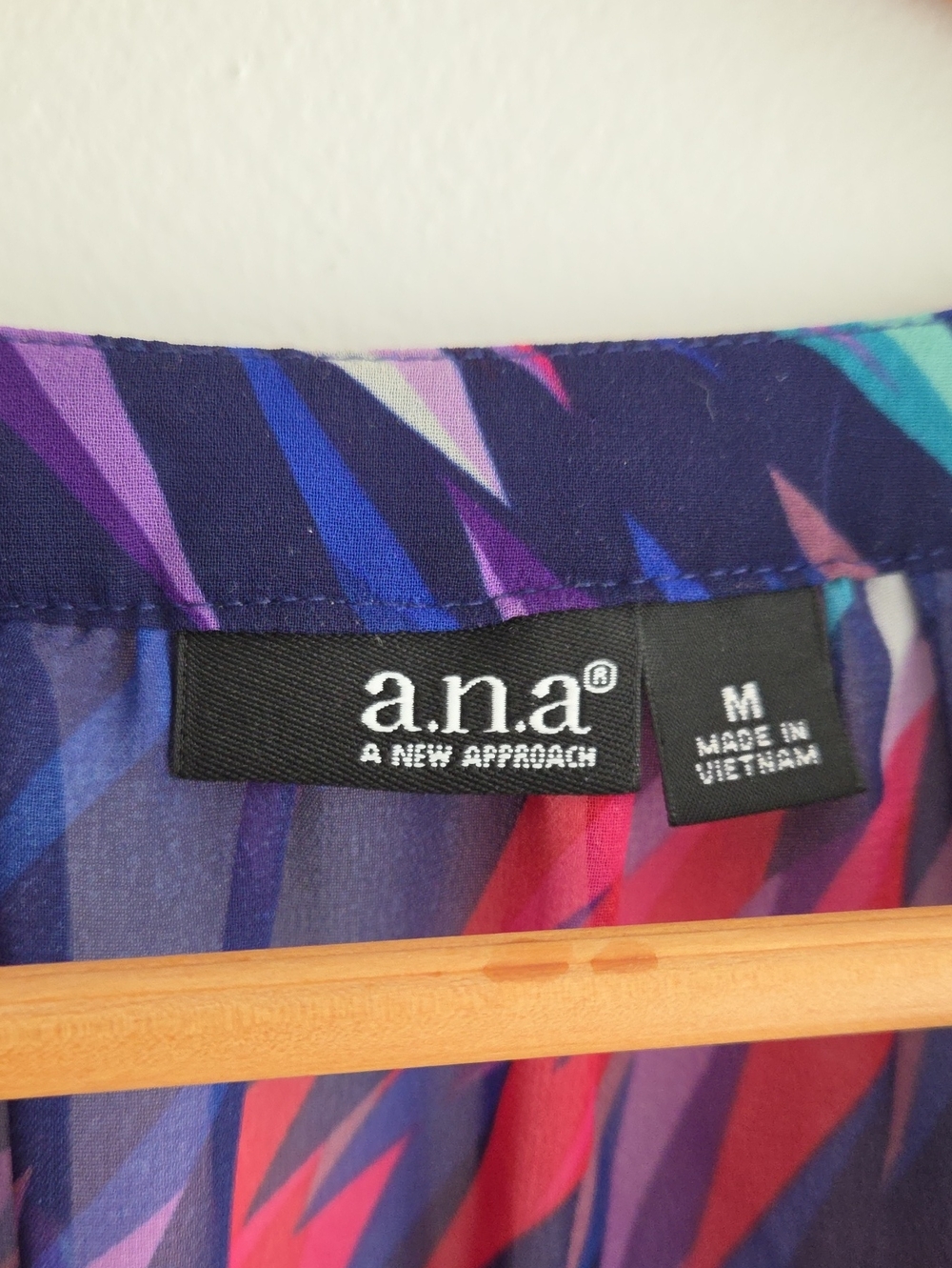 a.n.a Multicolor Geometric V-Neck Blouse - Purple & Pink & Teal - Picture 2 of 10